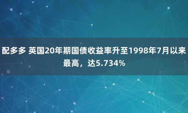 配多多 英国20年期国债收益率升至1998年7月以来最高，达5.734%